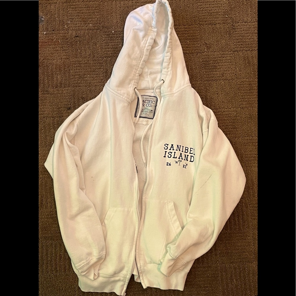 Pacific & Co. Zip up sweatshirt, White, Size small
